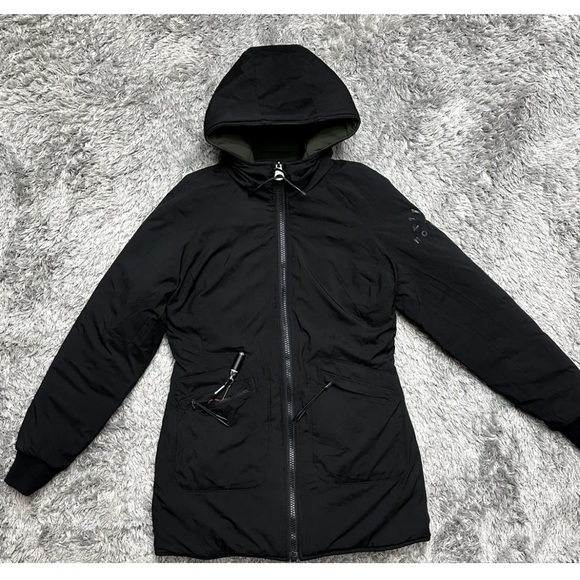 Norden reversible hooded parka jacket- black & army green size S - Picture 12 of 14